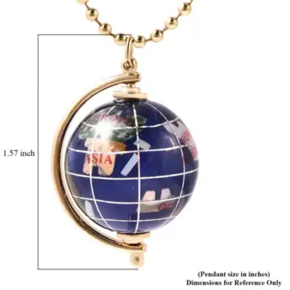 New in Box - Multi Gemstone Globe Pendant Necklace